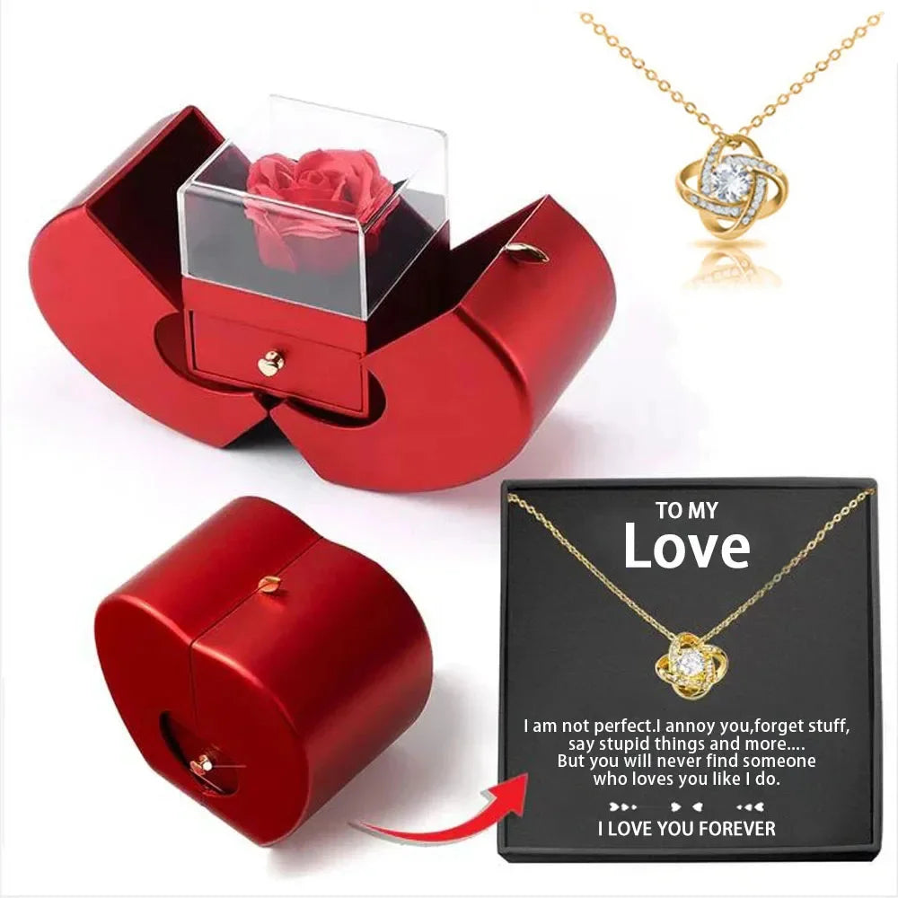 Love Knot Necklace in Eternal Rose Box - To My Love