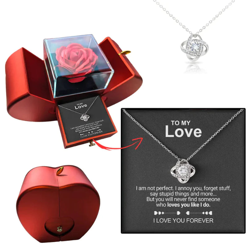 Love Knot Necklace in Eternal Rose Box - To My Love