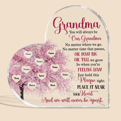 Personalized Acrylic Plaque | Mum | Mom | Grandma | No Matter Where We Go | Best Gift For Mother, Grandma