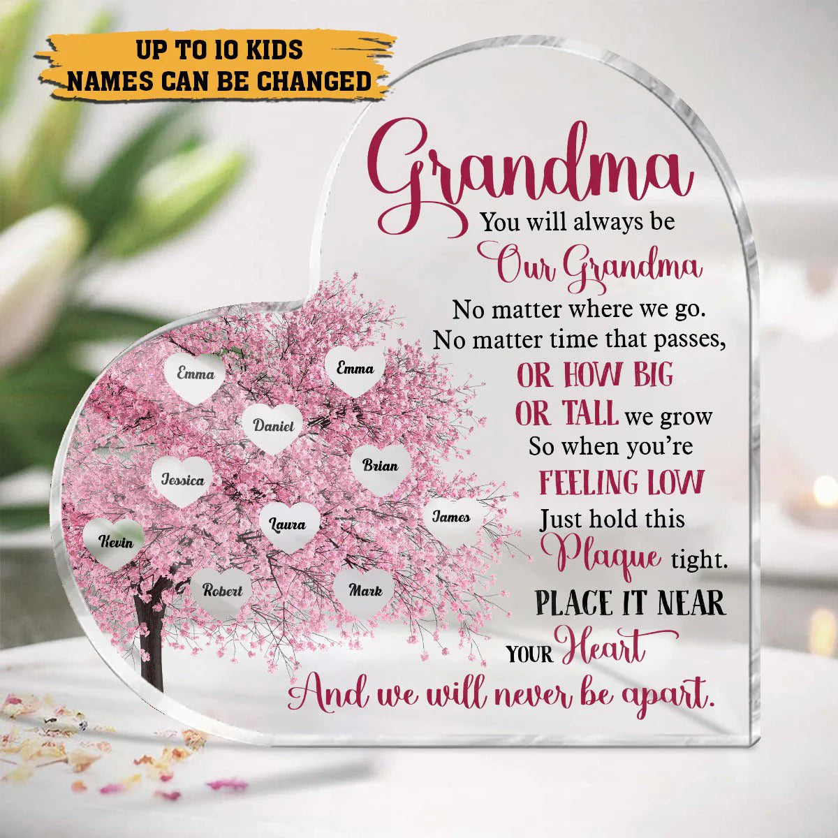 Personalized Acrylic Plaque | Mum | Mom | Grandma | No Matter Where We Go | Best Gift For Mother, Grandma