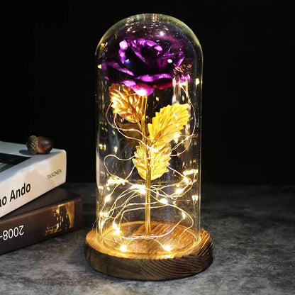 Galaxy Rose Forever Flower In LED Glass Dome