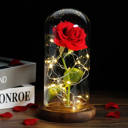 Galaxy Rose Forever Flower In LED Glass Dome