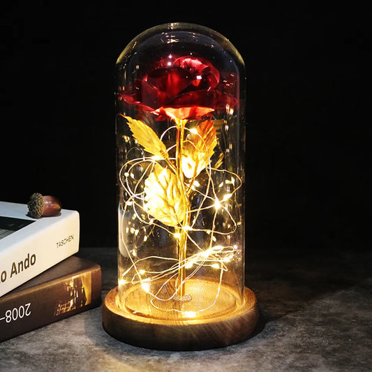 Galaxy Rose Forever Flower In LED Glass Dome