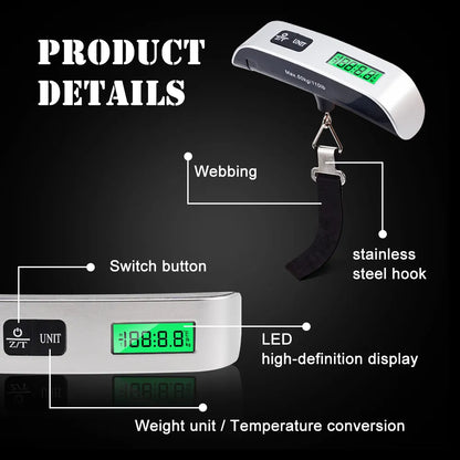 Portable Digital Luggage Weighing Scale with LCD Display