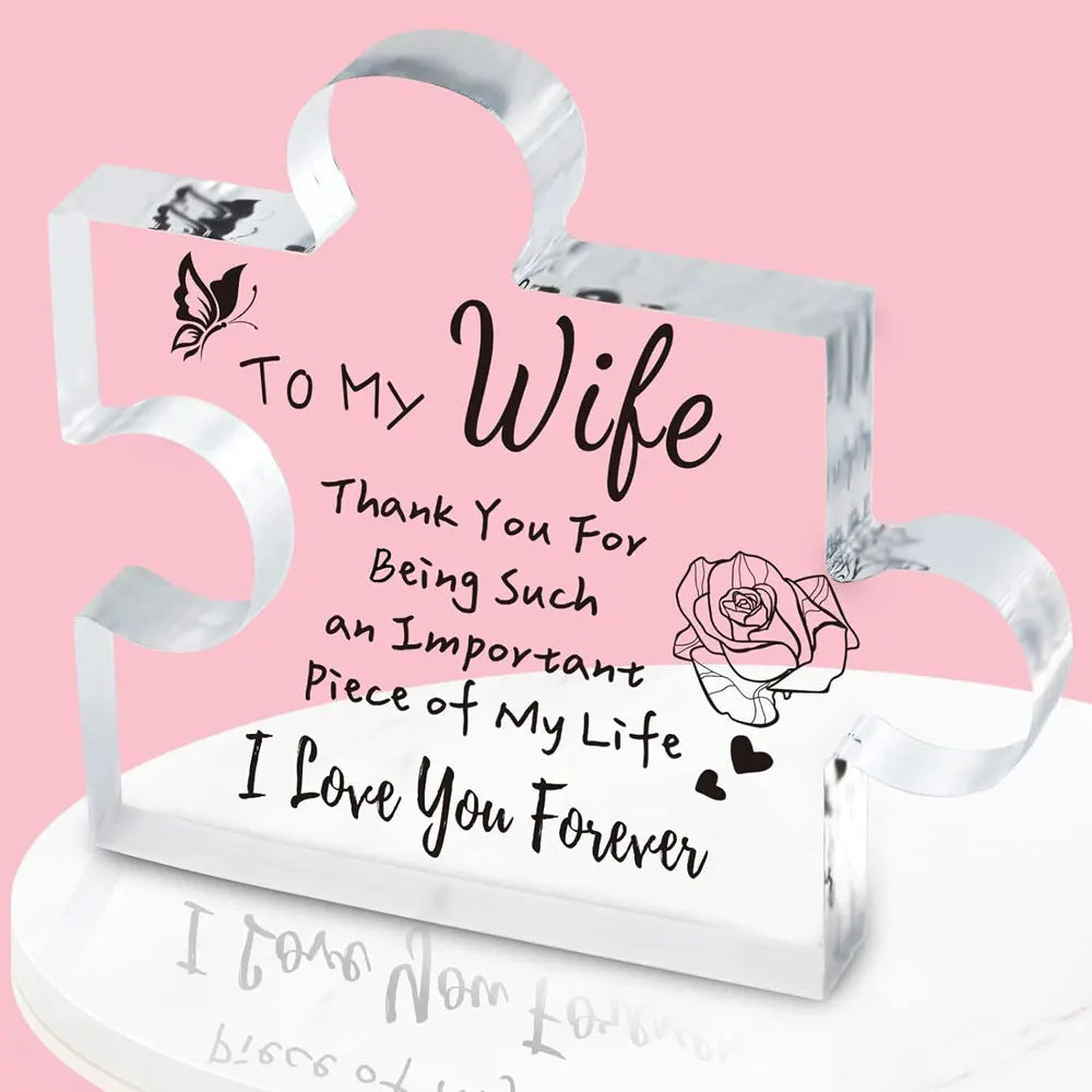 🔥 Engraved Puzzle Acrylic Plaque for Sister/Mom/Mum/Wife/Daughter/Bestie/Grandma/Dad