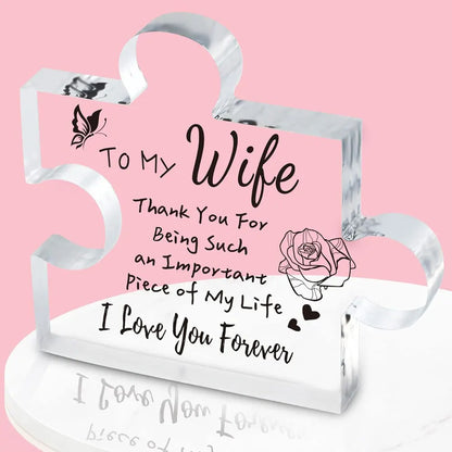 🔥 Engraved Puzzle Acrylic Plaque for Sister/Mom/Mum/Wife/Daughter/Bestie/Grandma/Dad